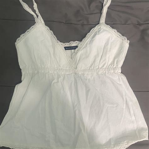 New With Tags Brandy Melville White Babydoll Top Depop