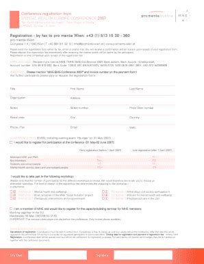 Fillable Online Aen Conference Registration From Aen Fax Email Print