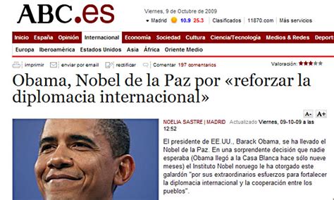 El Premio Nobel De Obama Es Noticia En Todo El Mundo Infobae