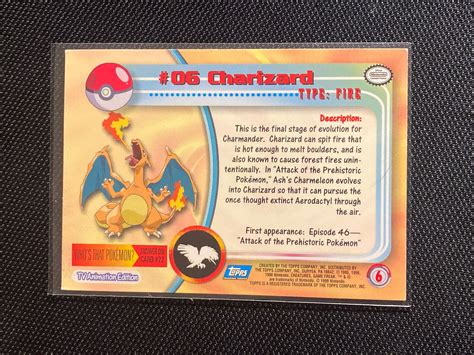 Charizard Holographic Pokémon Topps Tv Animation Edition Etsy