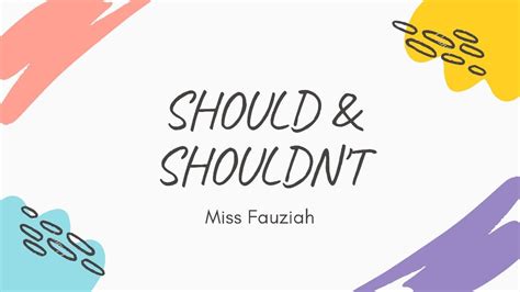 penjelasan   shouldnt  contohnya   fauziah youtube