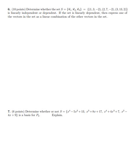 Solved 6 10 Points Determine Whether The Set S {71 72