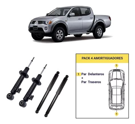 Kit 4 Amortiguadores Mitsubishi L 200 4wd 2007 2015 Del Tras