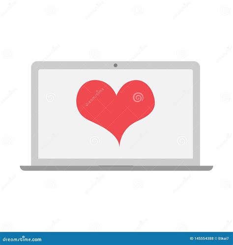 Heart Icon With Laptop Vector Design Illustration Stock Vector