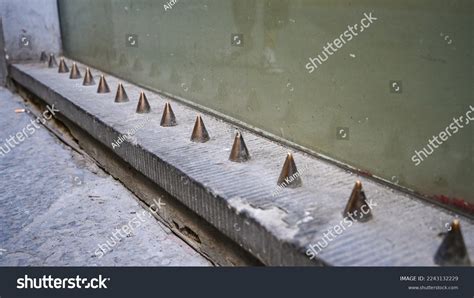 Hostile Architecture Metal Spikes Designed Prevent Stock Photo