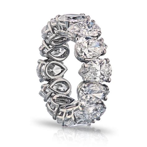 Platinum 10 87cts Pear Cut Diamond GIA Eternity Band In 2024 Eternity