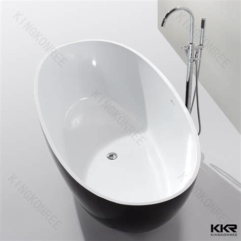 White Matte Solid Surface Resin Stone Bathroom Freestanding Bathtub Spa