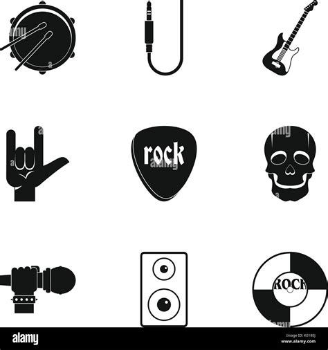 Rock Music Icon Set Simple Style Stock Vector Image And Art Alamy