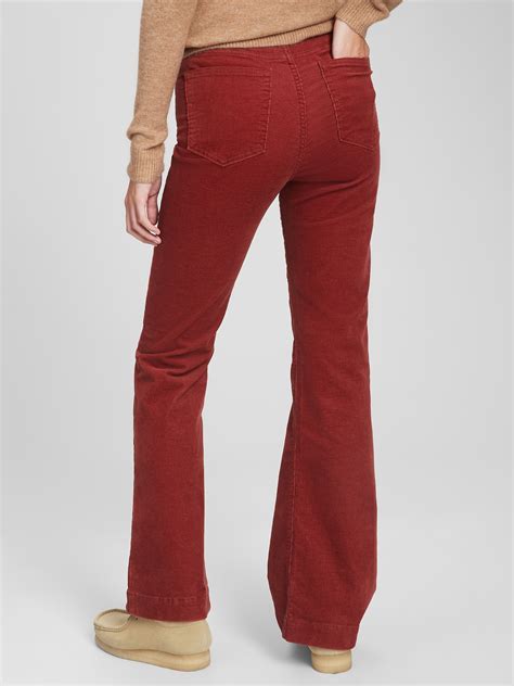 High Rise Corduroy Flared Pants With Washwell Gap Factory