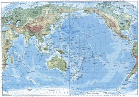 detailed map pacific ocean  printable map  pacific ocean