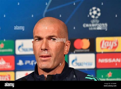 Real Madrid Manager Zinedine Zidane In A Press Conference At The Parc