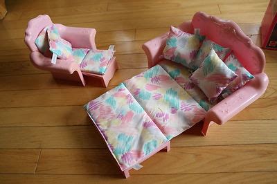 Vtg Barbie Sweet Roses Sofa Bed Chair Lounger Set Ebay