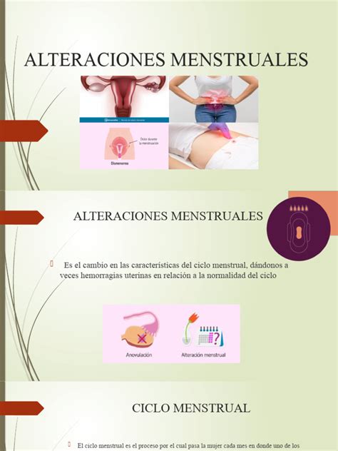 Alteraciones Menstruales Pdf Ciclo Menstrual Menstruación