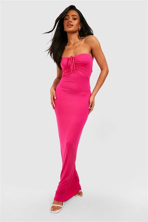 Bandeau Tie Detail Maxi Dress Boohoo