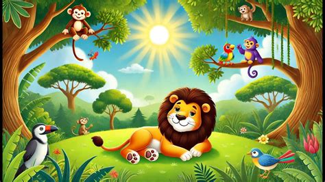 🔴 🦁 Lazy Lion Jungle Songs And More For Kids Fun And Relaxing Animal