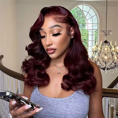 Soul Lady Body Wave 99J Dark Burgundy Wig Long Human Hair 5x5 HD Lace