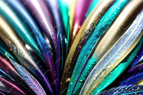 Premium Ai Image Glitter Feathers With Gems And Shimmer Carnaval