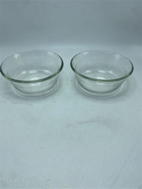 Pyrex 464 Glass Custard Cups Ramekin 10oz Made In USA Set Of 2 Vintage