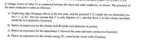 Solved Consider The Coaxial Cable Show In The Figure The Chegg