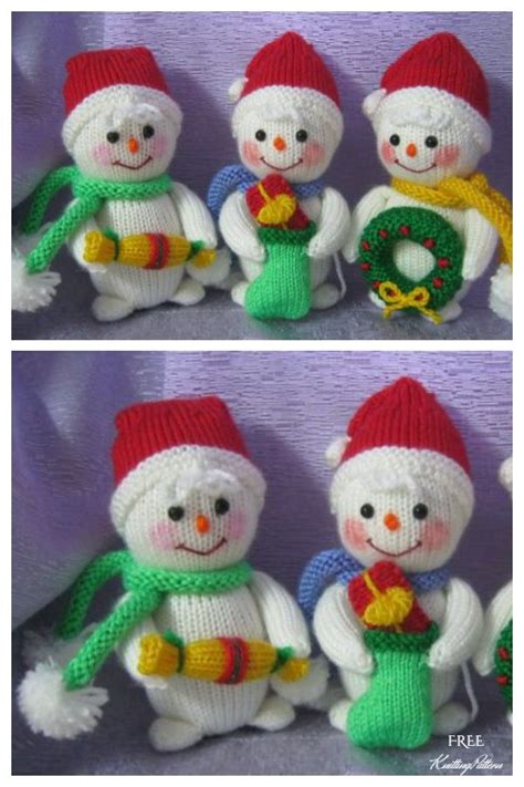 Amigurumi Snowman In Hat Free Knitting Patterns Christmas Knitting