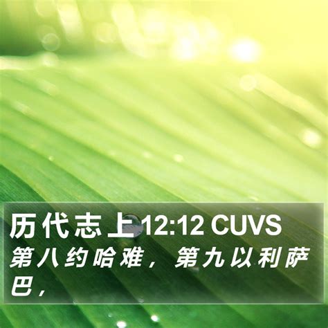 历 代 志 上 12 12 Cuvs 第 八 约 哈 难 ， 第 九 以 利 萨 巴