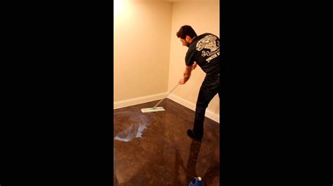 Waxing Stained Concrete Floor Youtube