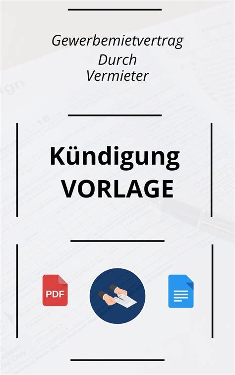 K Ndigung Gewerbemietvertrag Durch Vermieter Vorlage Und Muster