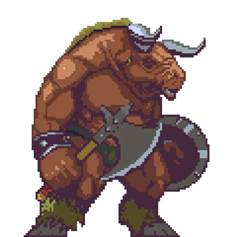 Pixel Art Minotaur Sprites Opengameartorg Images