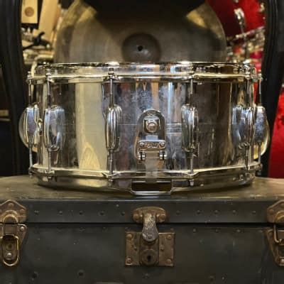 Vintage S Slingerland X Chrome Over Brass Snare Reverb