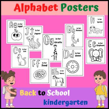 Alphabet Posters " Back to School" for Kindergarten by Unique Lessons ...