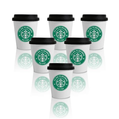 Kit 6 Copos Café Starbucks Personalizados 350ml Lembrancinha no Elo7