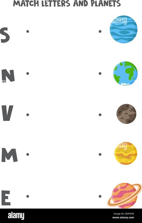 Haga Coincidir Planetas Del Sistema Solar Con Letras Del Alfabeto