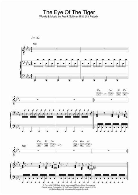 Eye of the Tiger Piano Sheet Music | OnlinePianist