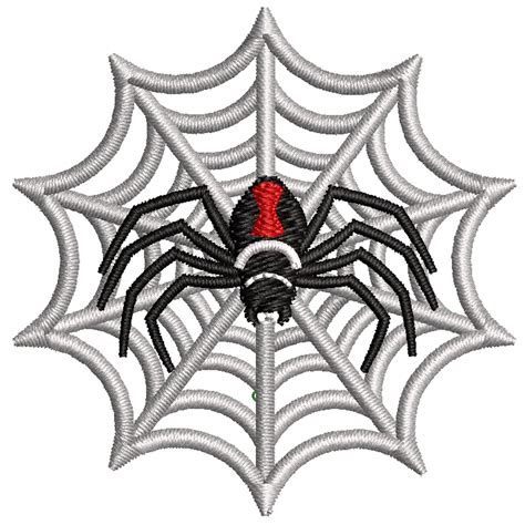 Black Widow Spider Web Halloween Digitized Embroidery Design E4hats