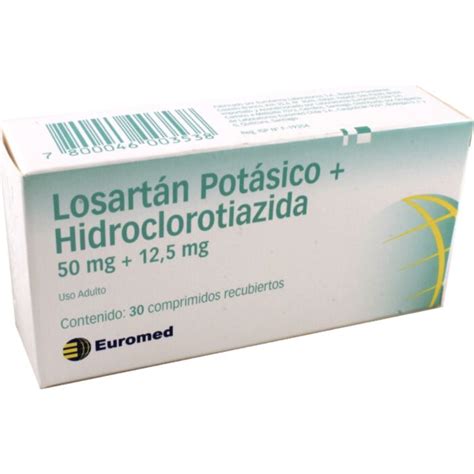 Losartan Potásico 50 mg Hidroclorotiazida 12 5 mg 30 Comprimidos