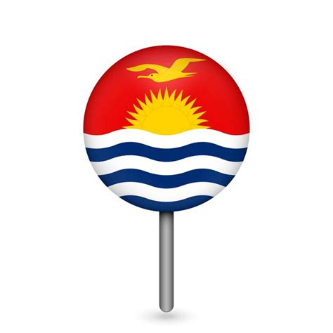 Puntero del mapa con el país Kiribati Bandera de Kiribati Ilustración