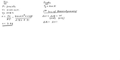 A Closed Constant Volume System Receives Kj Of Paddle Work The