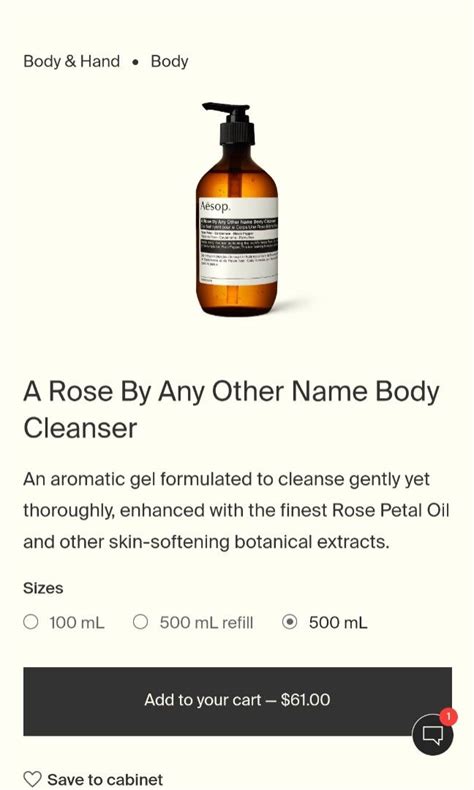 Aesop A Rose By Any Other Name Body Cleanser 500 Ml Beauty