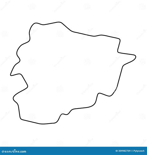 Andorra Simplified Vector Outline Map Stock Vector Illustration Of Symbol Country 309982709