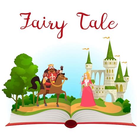 Premium Vector Fairy Tale Castle Book Open Book With Fantasy Kingdom