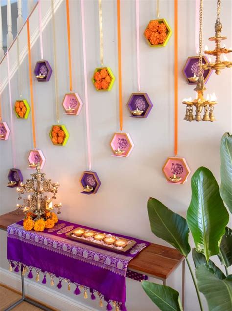 Diwali Mandir Decoration Ideas With Diyas Flowers More