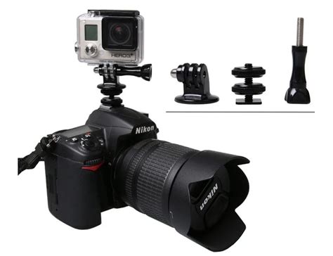 Hot Shoe Flash Mount Adapter Aluminum Tripod Screw To SLR Camera For GoPro Hero In Photo Studio