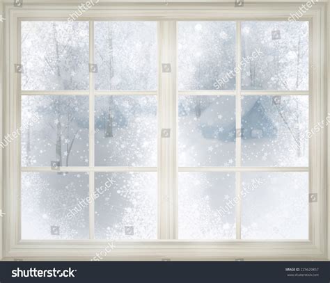 Window Winter View Snowy Background Stock Illustration 225629857 ...