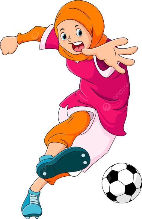 Girl Kicking A Soccer Ball Clipart Png