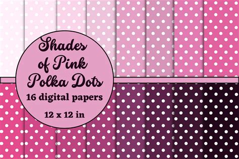 Shades of Pink Polka Dots Digital Paper Graphic by lam designs ...