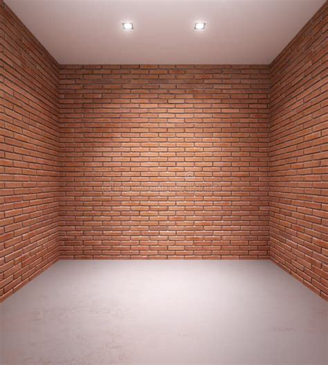 Empty Room With Brick Walls 3d Rendering Stock Illustration