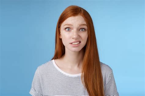 Premium Photo Confused Stunned Young Doubtful Redhead Girl Look Full