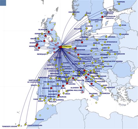 Ryanair Route Map Europe - Draw A Topographic Map