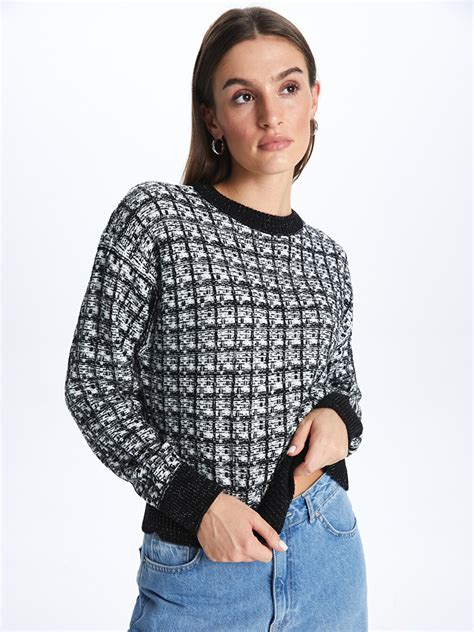 Pull En Tricot à Manches Longues Et Col Rond Pour Femmes W3IO62Z8 CVL