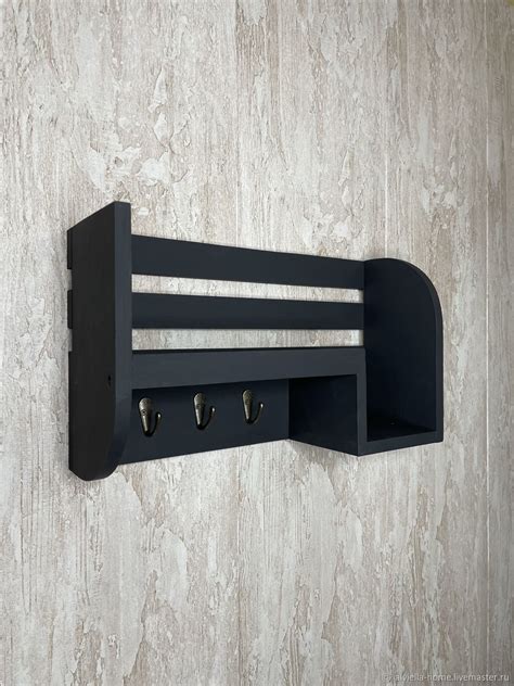 Ключница настенная деревянная цвет черный купить в интернет-магазине ...
